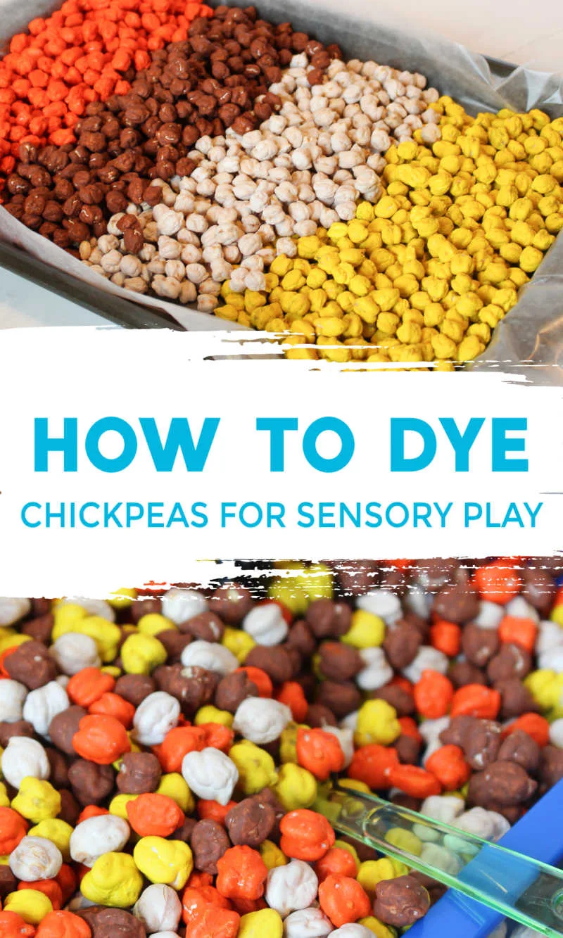 How to Dye Chickpeas for Sensory Play