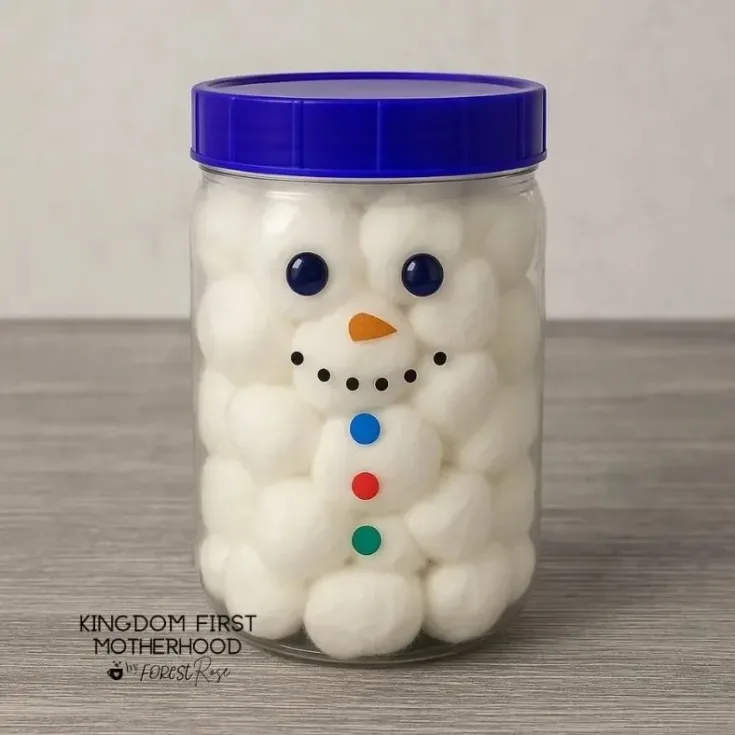 Image for Easy Cotton Ball Snowman Craft for Kids