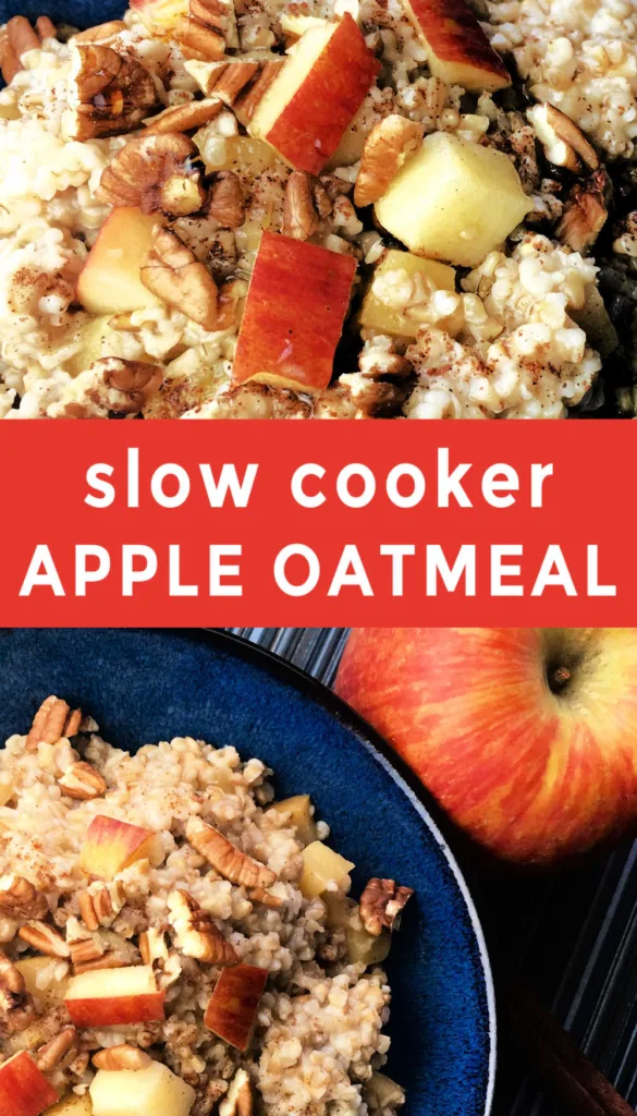 Slow Cooker Apple Cinnamon Oatmeal simmers steel cut oats with apple cider, warm spices, and tender apples for a hearty, cozy breakfast that cooks itself overnight.