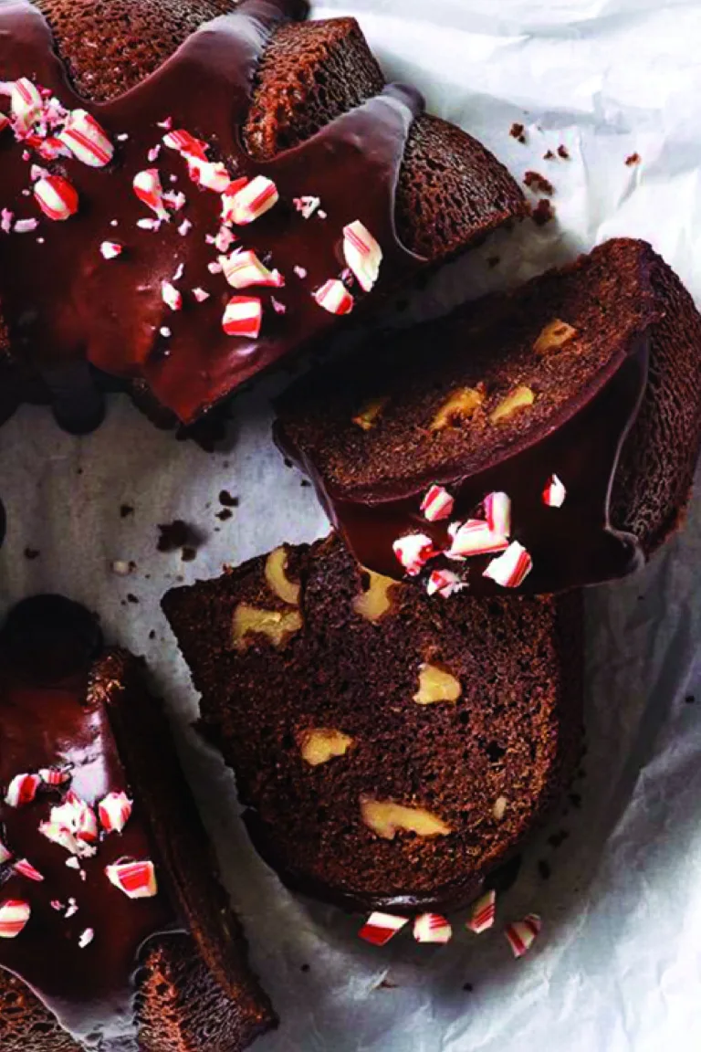 Chocolate Peppermint Cake with Walnuts
