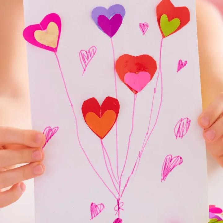 Image for Mother’s Day Heart Balloon Card for Kids