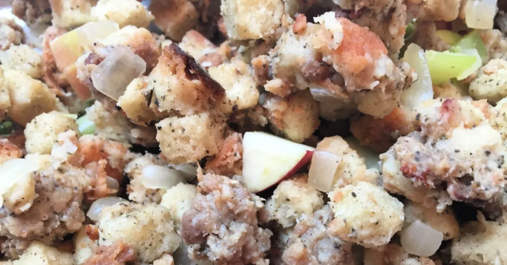 Sausage Apple Stuffing brings together savory, sweet and herb flavors in a comforting dish that feels both classic and elevated.