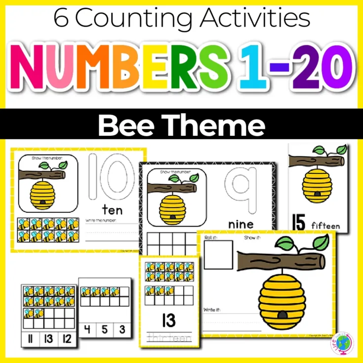Image for Beehive Theme Numbers 1-20 Counting Activities