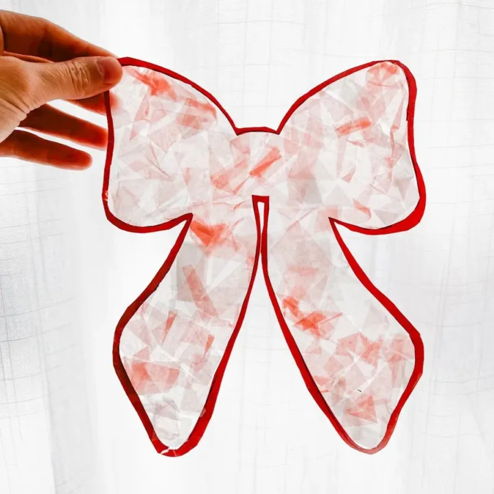 Image for How To Make A Bow Tissue Paper Suncatcher