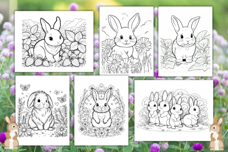 Image for Free Bunny Coloring Pages for Kids