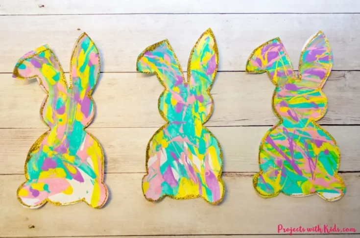 Image for Process Art Scrape Painting with Bunny Silhouettes