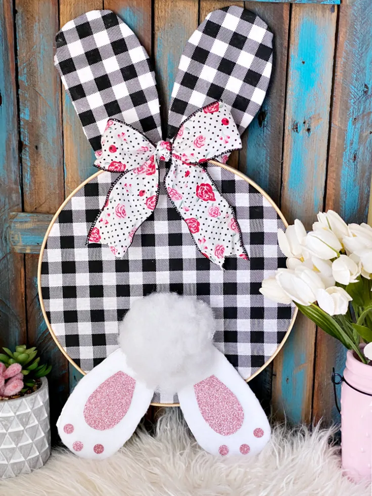 Image for Spring Embroidery Hoop Bunny Door Hanger