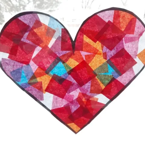 Image for Tissue Paper Heart Suncatcher Craft