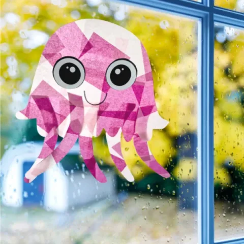 Image for Jellyfish Sun Catcher Craft For Kids [Free Template]