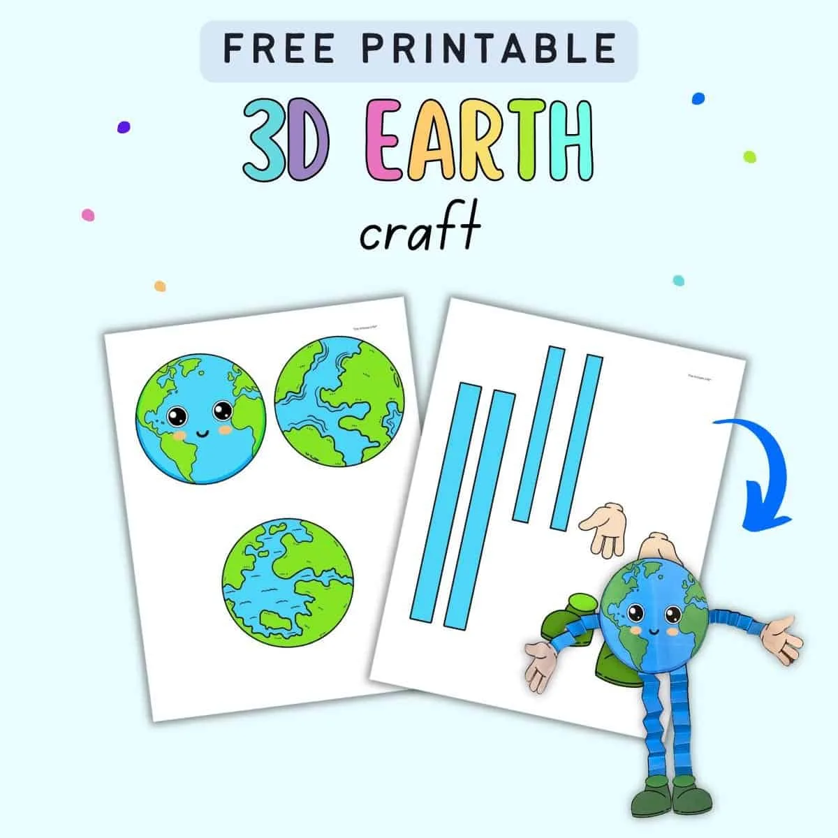 Image for Free Printable 3D Earth Day Craft