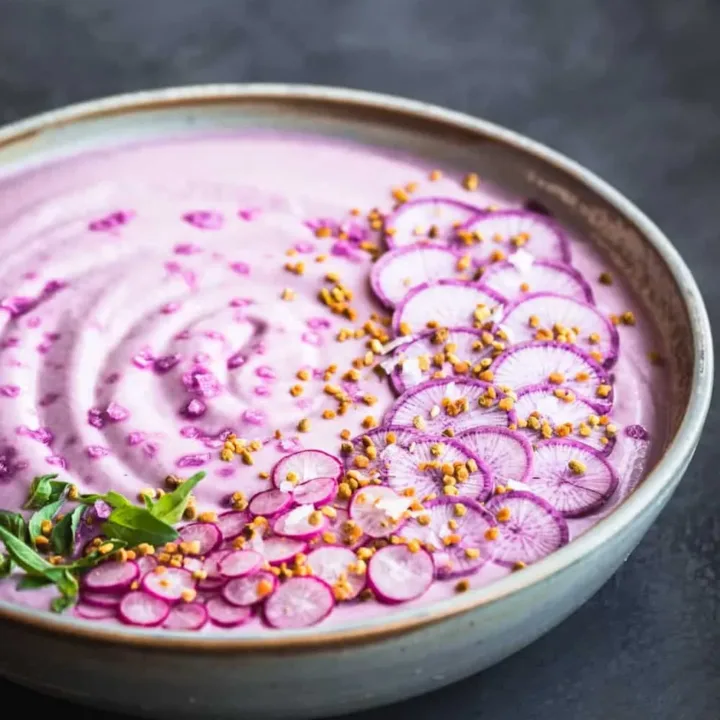 Image for Cauliflower Soup with Celery Root and Fennel (Mine's Purple, Obviously)