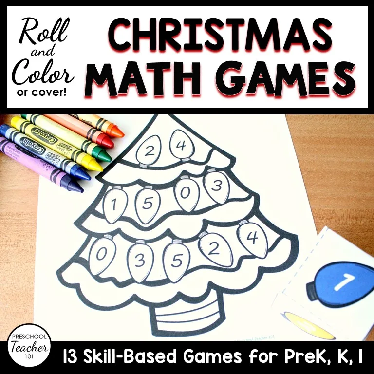 Image for Christmas Tree Roll and Color Math Games