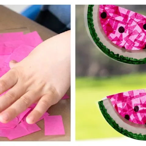 Image for Colorful Paper Plate Watermelon Suncatcher Craft