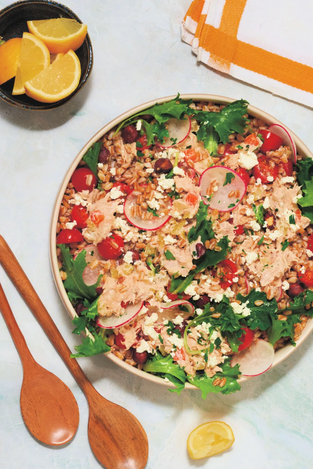 Mediterranean Farro Tuna Salad