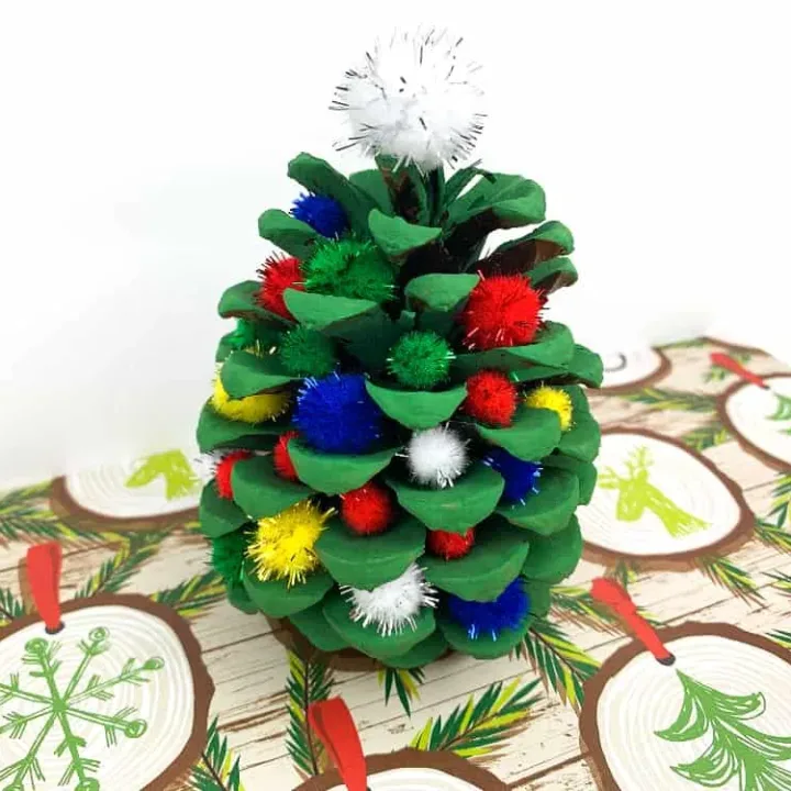Image for Pine Cone Christmas Tree Craft Project