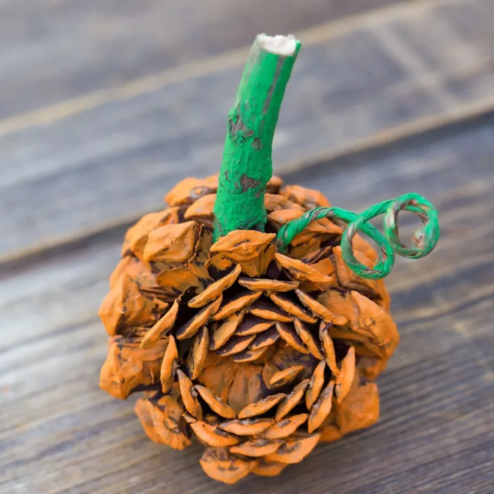 Image for Easy Pine Cone Pumpkin Craft for Kids