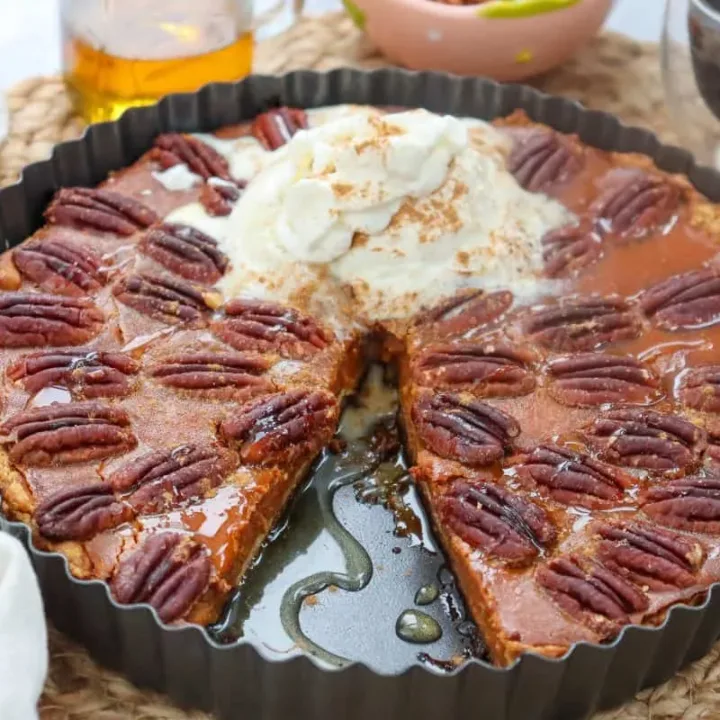 Image for Pumpkin Pecan Cheesecake Recipe with Maple Syrup