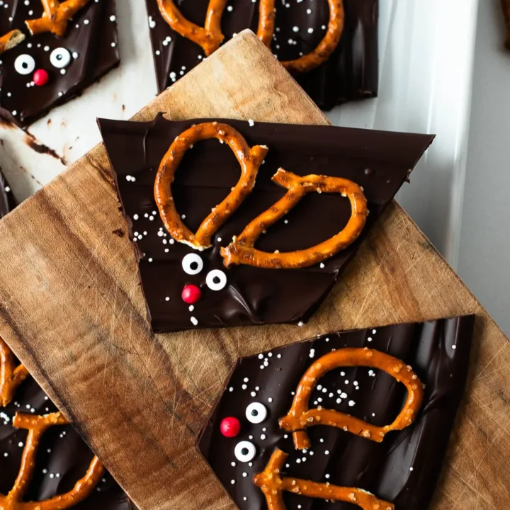Image for Easy Rudolph Reindeer Chocolate Bark Christmas Recipe