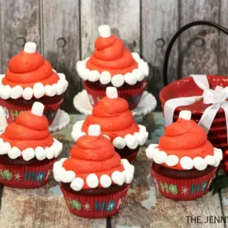 Image for Santa Hat Cupcake Recipe and Tutorial