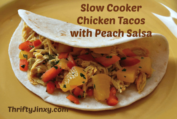 Image for Slow Cooker Chicken Tacos with Peach Salsa Recipe