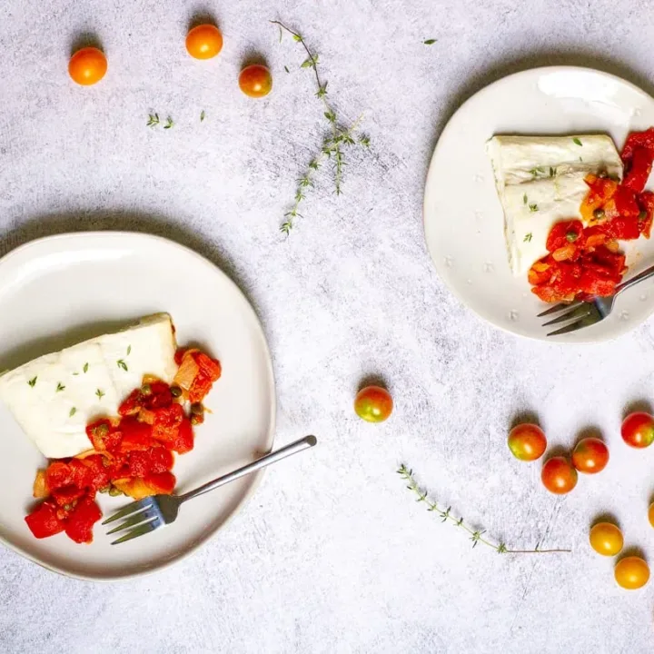 Image for Baked Halibut with Tomato Caper Sauce