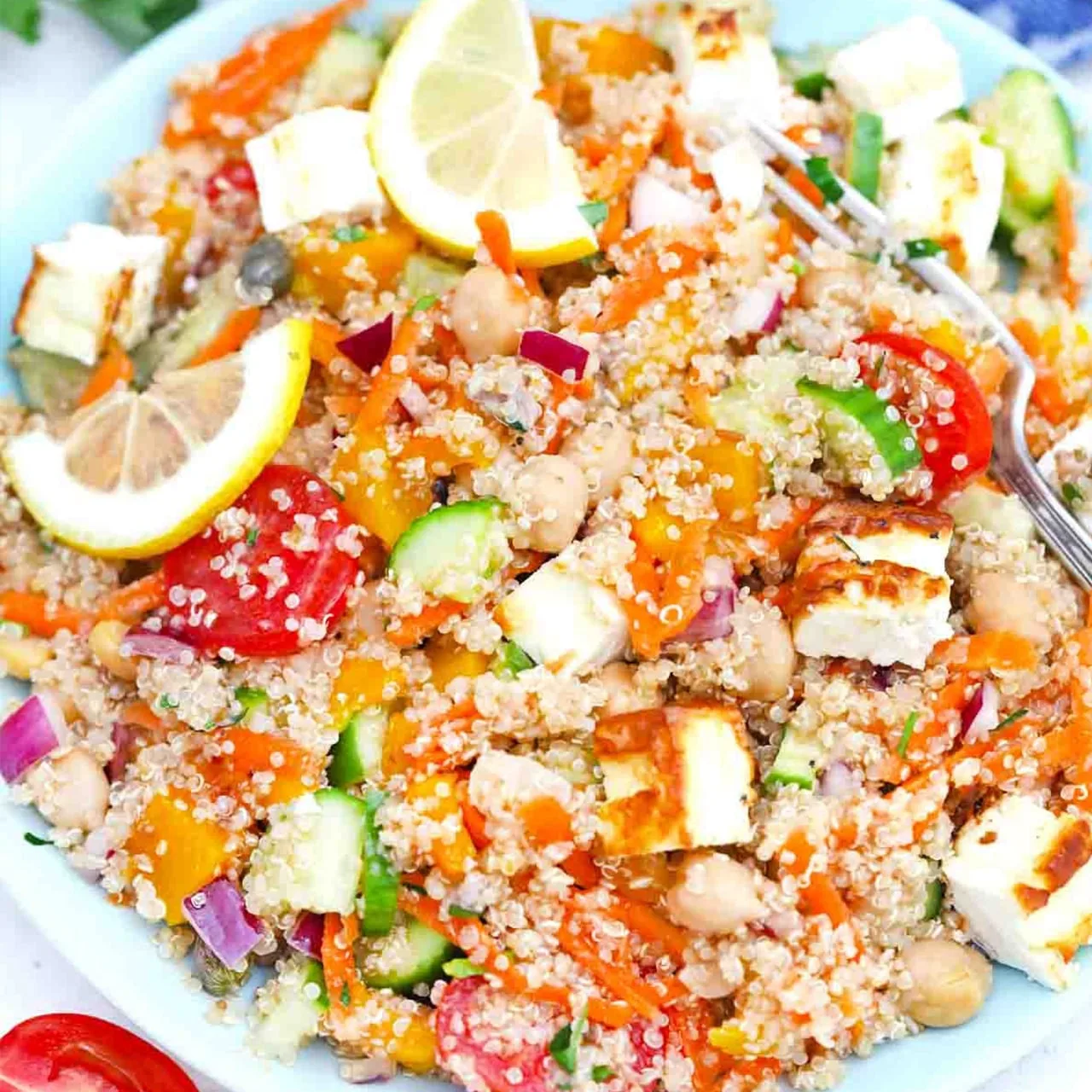 Image for Mediterranean Grilled Feta Quinoa Salad
