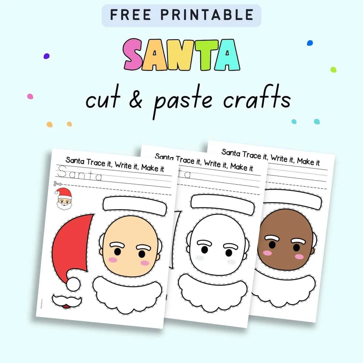 Image for Free Printable Santa Cut and Paste Craft