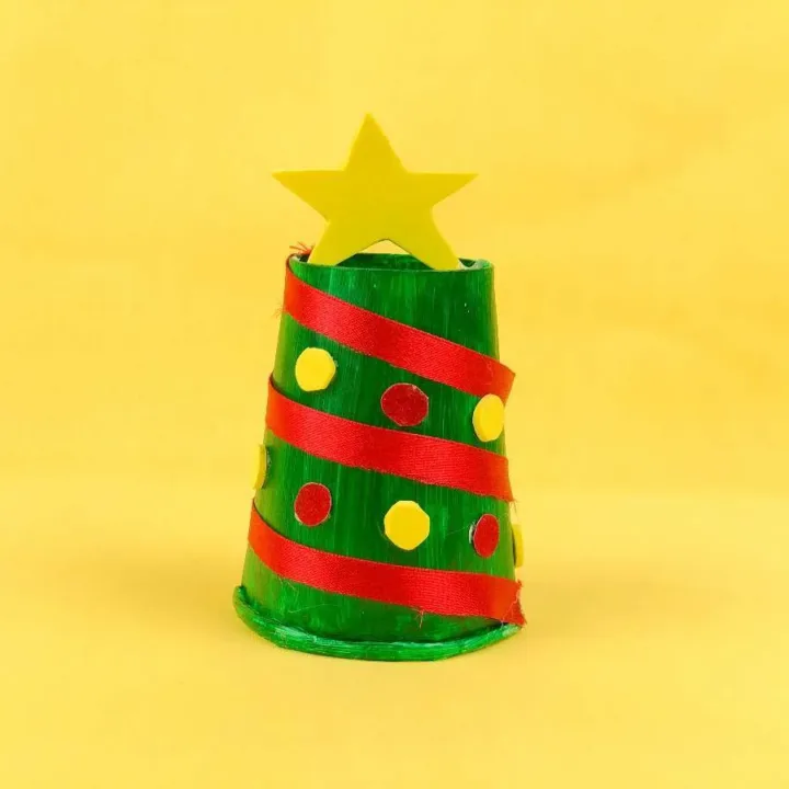Image for Cute Paper Cup Christmas Tree Craft