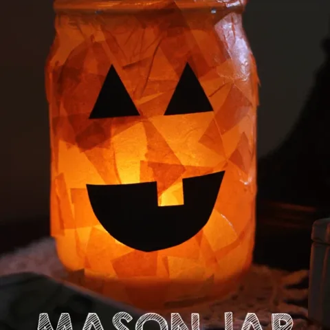 Image for Mason Jar Pumpkin Halloween Craft