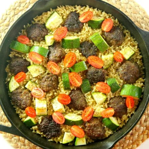 Image for One Pot Greek Meatballs With Lemon Dill Rice