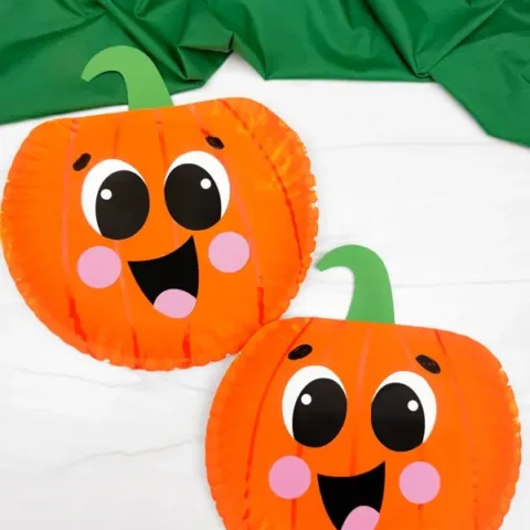 Image for Pumpkin Paper Plate Craft (Free PDF Template)