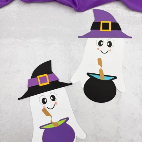 Image for Witch Ghost Craft For Kids (Free PDF Template)