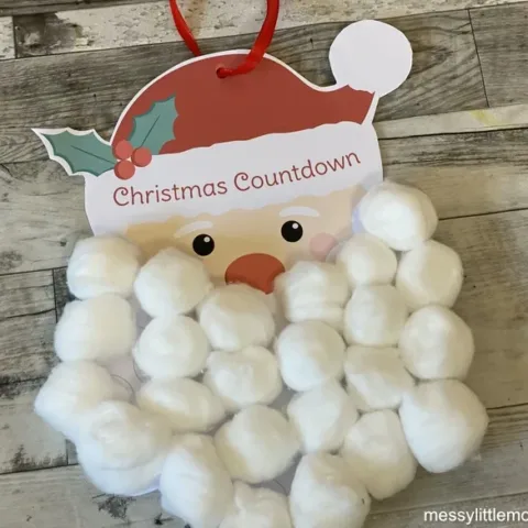 Image for Santa's Beard Christmas Countdown Printable