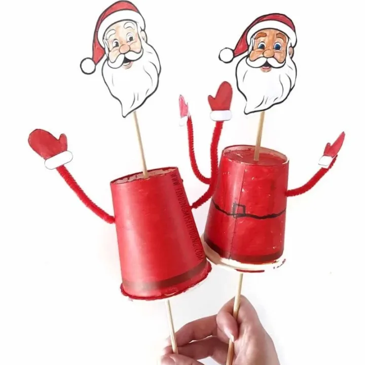 Image for Santa Paper Cup Puppet {+ Free Template}