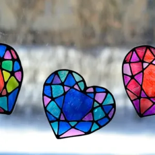 Image for Stained Glass Heart Suncatcher