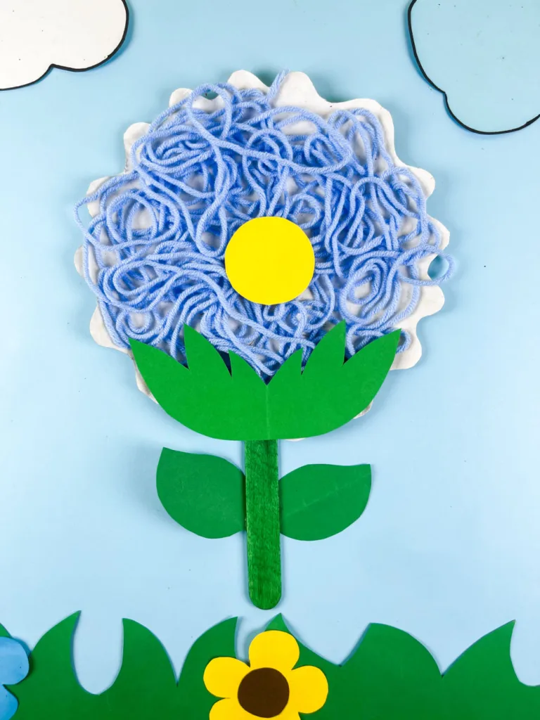 Yarn Flower Craft for Kids