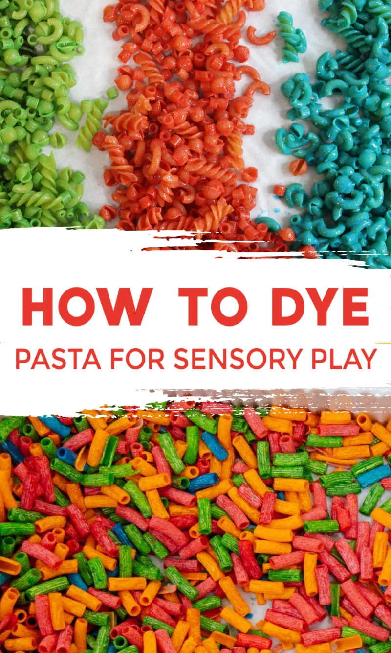 How to Dye Pasta for Sensory Play