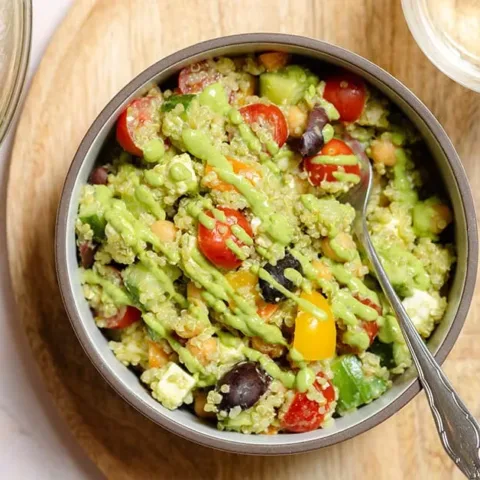 Image for Quinoa Chickpea Salad with Avocado Dressing