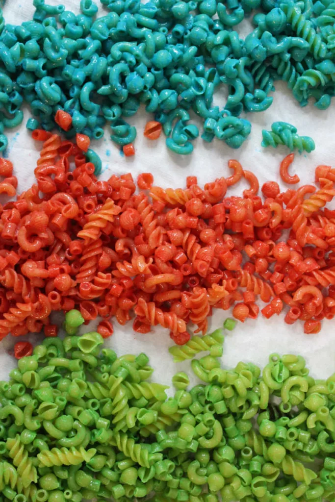 How to Dye Pasta for Sensory Play