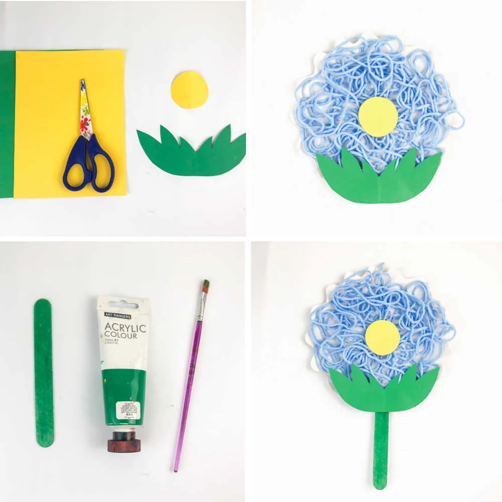 How to Make Yarn Flower Craft