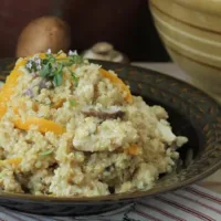 Image for Creamy Chicken Quinoa "Risotto" with Sweet Peppers & Mushrooms