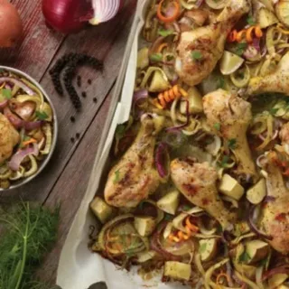 Image for Easy Drumstick-Quinoa Sheet Pan Supper