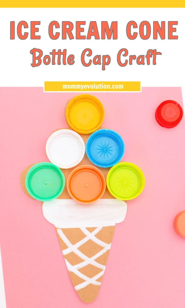 Create sweet, colorful fun with this Bottle Cap Ice Cream Cone Craft for kids that turns simple recycled materials into a playful, hands-on art activity. 