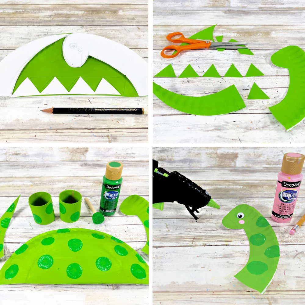 How to Make Paper Plate Dinosaur Craft for Kids