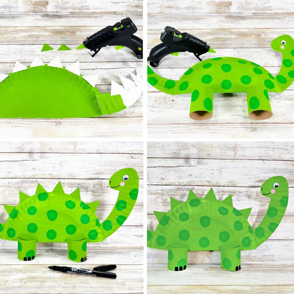 How to Make Paper Plate Dinosaur Craft for Kids