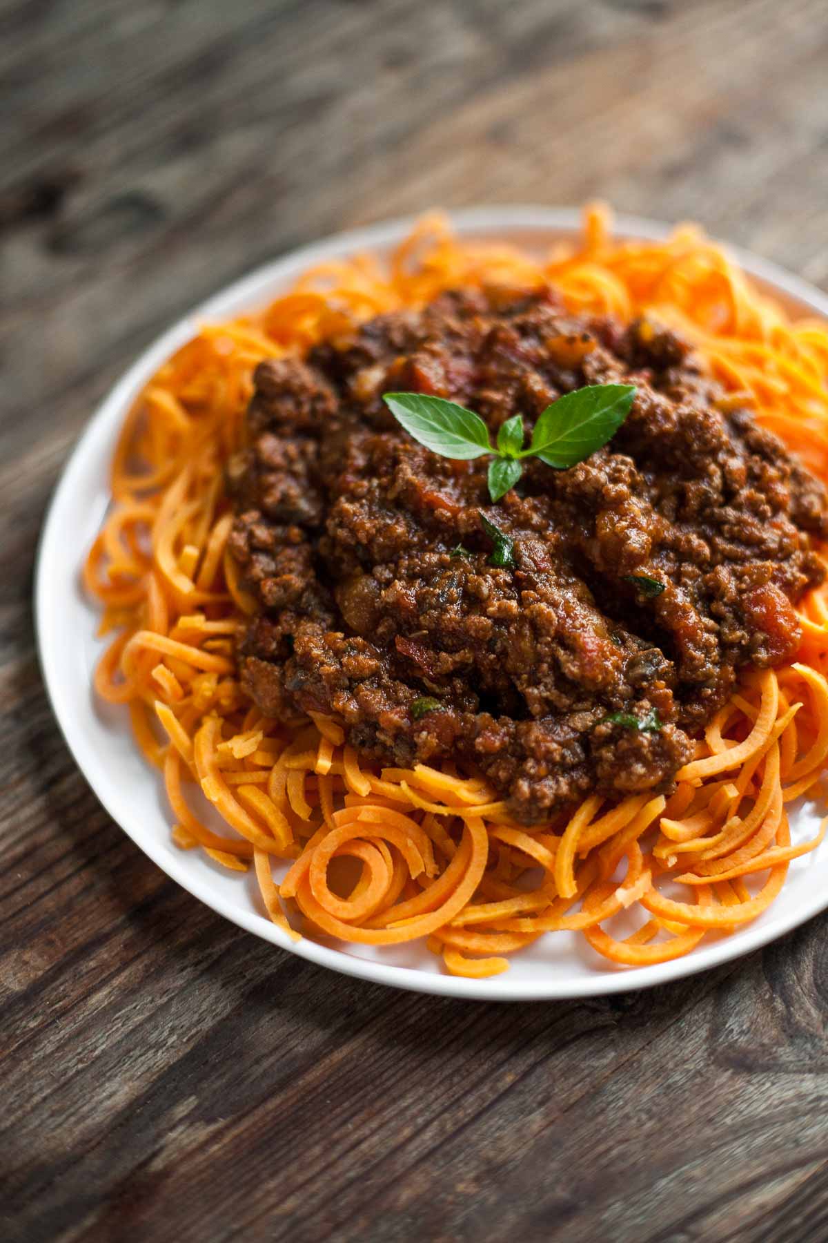 Image for Slow-Cooked Bolognese Sauce with Sweet Potato Spaghetti