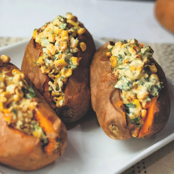 Mexican Street Corn Stuffed Sweet Potatoes