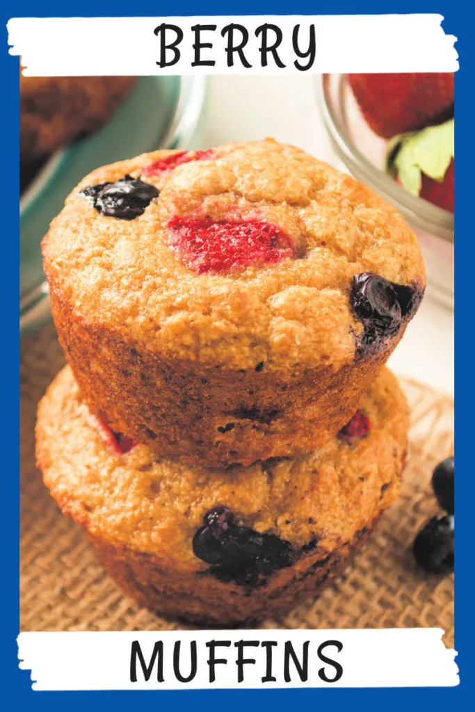 Healthy Strawberry Blueberry Muffins pack fresh berry flavor into soft, wholesome muffins made with Greek yogurt, applesauce and naturally sweetened with maple syrup.