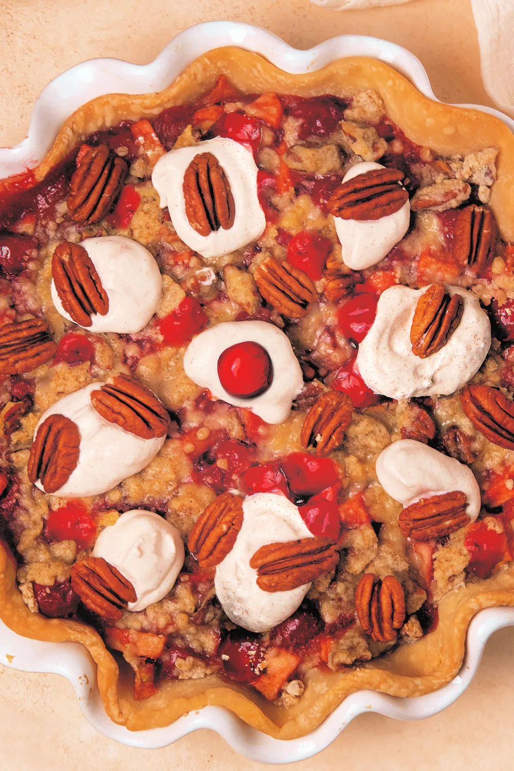 Cherry Apple Pie with Streusel Topping