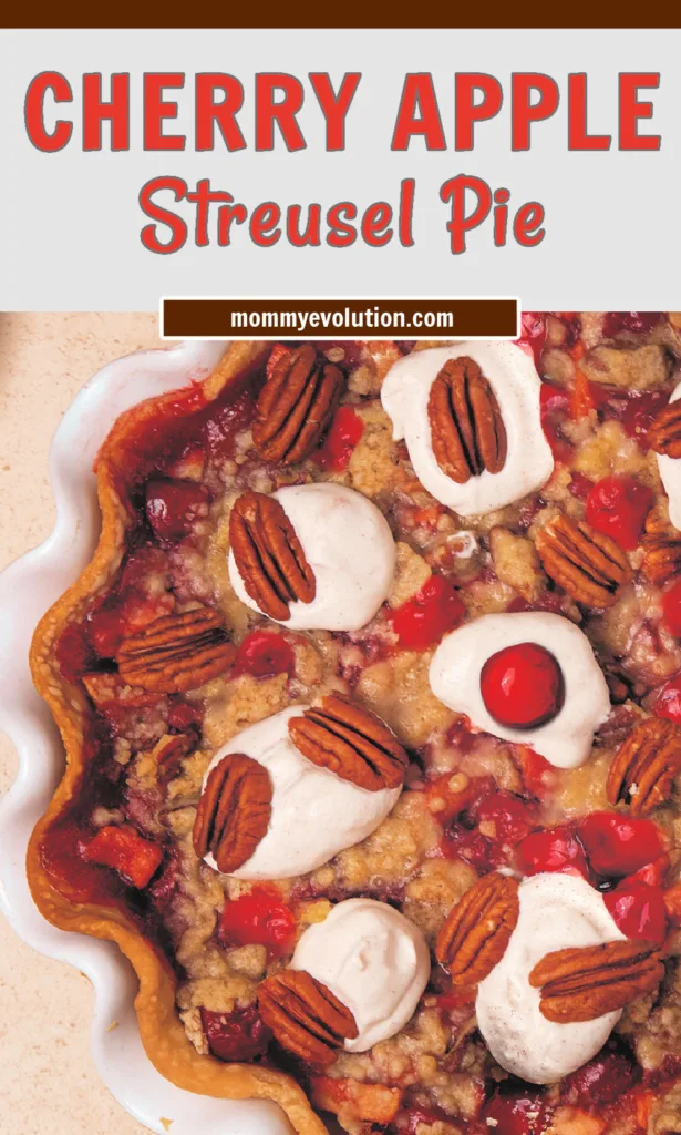 Cherry Apple Pie brings together sweet-tart cherries and tender apples under a buttery crust and crunchy streusel topping for a comforting, flavor-packed dessert.
